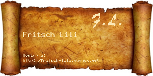Fritsch Lili névjegykártya